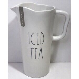 Rae Dunn Artisan Collection "ICED TEA" Iced Tea Melamine Farmhouse Pitcher Jug